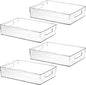 Large Clear Plastic Storage Bins, Pantry Organizers and Storage Containers Fridge Organizer Bins for Organizing Home Kitchen Under Sink Bathroom Refrigerator Freezer Laundry Room
