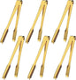 6 Pcs Ice Tongs Stainless Steel 6 Inch with Serrated Teeth Durable Serving Metal Tongs for Kitchen, BBQ, Buffet & Party Secure Grip Mini Tongs for Ice Cubes, Sugar, Salad，Appetizers