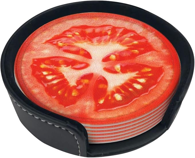 6 Pack Tomato Slice Coaster for Drinks