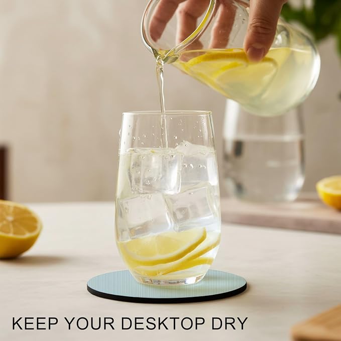 Sky Blue Thin Lines Coasters Set of 2, Absorbent Coasters