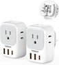 UK Adapters for Travel, TESSAN US to UK Ireland Plug Adapter 20W, Foldable Power Adaptor with 4 Outlets 3 USB(PD 20W 1 USB C) Charger, Type G for USA to Scotland London England HongKong Dubai Irish