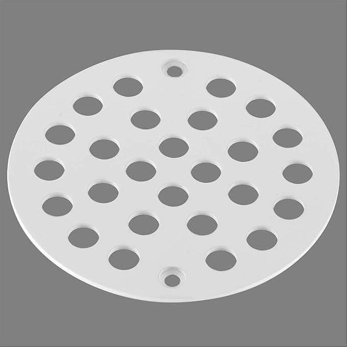 4-Inch Screw-in Shower Strainer Drain Cover Replacement Floor Strainer(White)