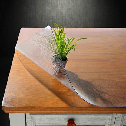 NECAUX Custom 28 x 32 Inch Frosted Table Cover Protector, 1.5mm Thick Plastic Scratch Resistent Heavy Duty Desk Pad Non-Slip Tablecloth Protector for Coffee Table Sofa Table Media Stand Office Desk