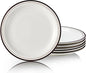 10.5-inch Porcelain Dinner Plate Set of 6 - Microwave, Oven and Dishwasher Safe, Scratch Resistant. (Classic Brown)