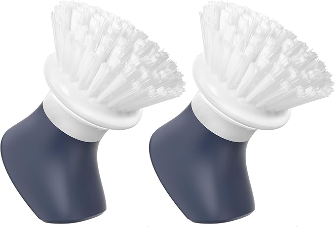 Dish Scrub Brush,Self-Standing Palm Brush with Ergonomic Grip for Cleaning Dishes,Non-Stick Pans and Sinks,Navy Blue,2 Pack