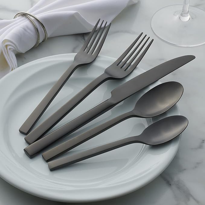 Oneida Chefs Table Midnight Matte 20-Piece Silverware Set