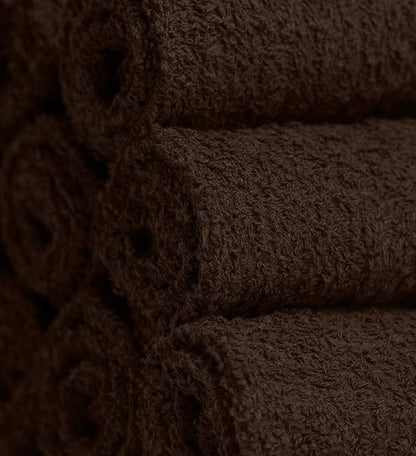 Softolle 100% Cotton Washcloths 60 Pack (12x12 Inches) Soft, Highly Absorbent Washcloth, Face Towels, Wash Cloths for Face, Ring Spun, Bulk Pack (Brown)