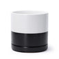 D'vine Dev 8.2 Inch Ceramic Planter Pot with Drainage Hole and Saucer, Indoor Cylinder Round Planter Pot, Layered Monochrome Black & White, 94-O-D-L