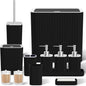 Bathroom Accessory Set - Bathroom Set, 12PC Bathroom Accessories Set, Black Bathroom Accessories Set, Mini Trash Can, Toilet Brush, Trash Can & Soap Dispenser