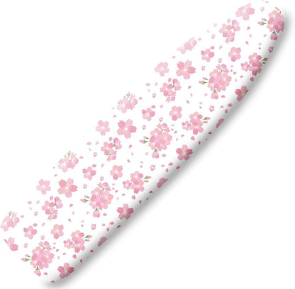 Extra Thick Ironing Board Cover and Pad, Cherry Blossoms 15x54 Ironing Board Cover, Resist Scorching and Staining,Elastic Edges,Pink Floral Leaves Spring Flower White