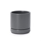 D'vine Dev 4.7 Inch Ceramic Planter Pot with Drainage Hole and Saucer, Indoor Cylinder Round Planter Pot, Grey, 94-O-B-3
