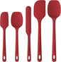 5 Pieces Silicone Spatula Set, Food Grade Rubber Spatula, Upgrade Strong Handle with Ergonomic Grip, Heat Resistant Up to 600°F for Nonstick Cookware, Cooking Red