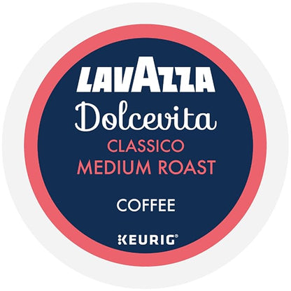 Lavazza Dolcevita Classico, Single-Serve Keurig K-Cup Pods, Medium Roast Coffee, 32-Count Box