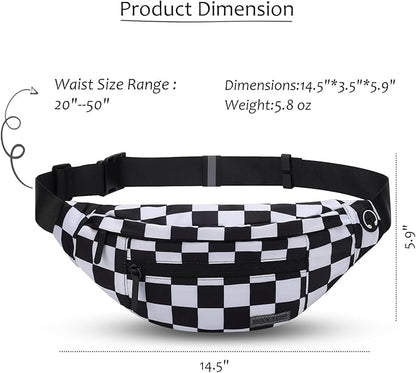 MAXTOP Large Crossbody Fanny Pack with 4-Zipper Pockets,Gifts for Enjoy Sports Festival Workout Traveling Running Casual Hands-Free Wallets Waist Pack Phone Bag Carrying All Phones