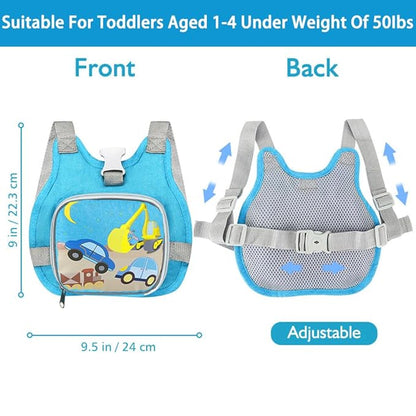 Accmor Toddler Harness Leash + Reflective Anti Lost Wrist Link, Cute Car Kids Harness with Leash, Collapsible Hand Strap Child Walking Restraint Belt Tether Hold Baby Boys Close for Outdoor Travel