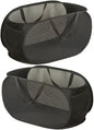 2 Pcs Mesh Popup Laundry Hamper, Opening Laundry Basket,Popup Laundry Basket with Durable Handles,Foldable Pop-up Mesh Hamper Dirty Clothes Basket for Clothes & Laundry-Home Organization