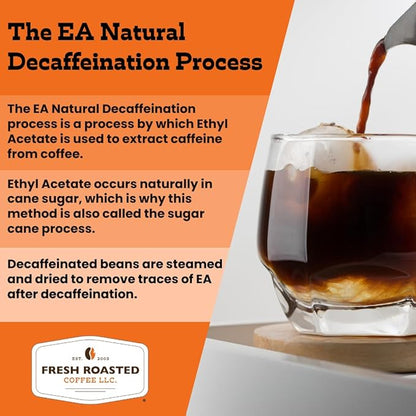 Fresh Roasted Coffee,100% Colombian Decaf, Kosher, EA Natural Decaf, K-Cup Compatible, 24 Pods