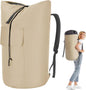 Heavy Duty Laundry Bag 115L, Sturdy Laundry Backpack Bag Extra Large, Dorm Room Essential for Guys, Khaki Laundry Bag Backpack for Camp, XL Laundromat Bags, Laundry Duffel Bag for College