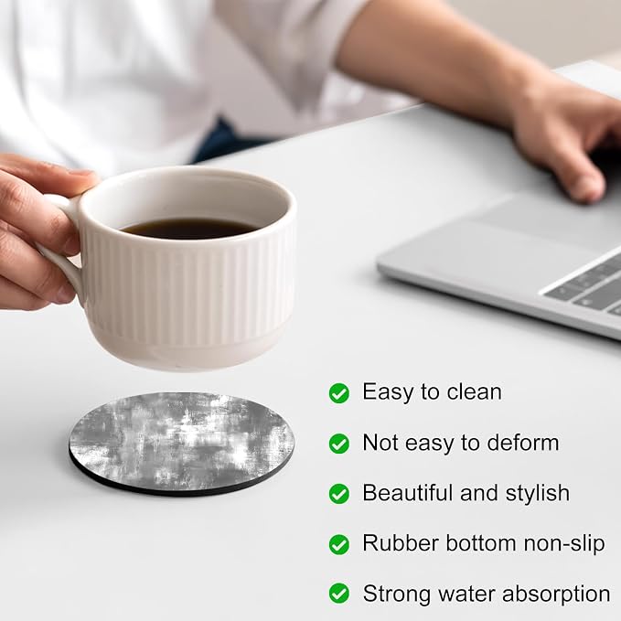 Modern Minimalist Coasters Set of 4, Absorbent Coasters