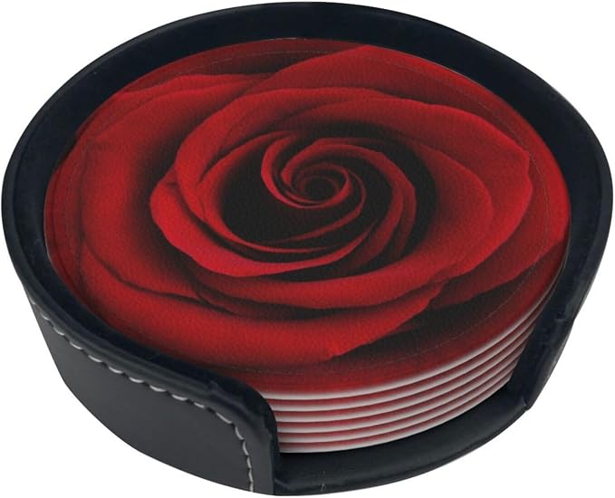 Drink Coasters with Holder Stand Set of 6