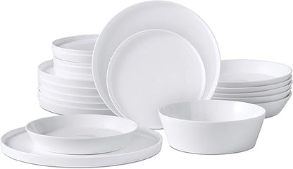Bone China Cone Shape, Elegance White 20pc Dinnerware Set