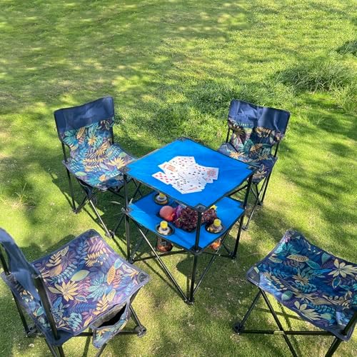 Portable Folding Camping Table With Cup Holders, 2-Tier Outdoor Table