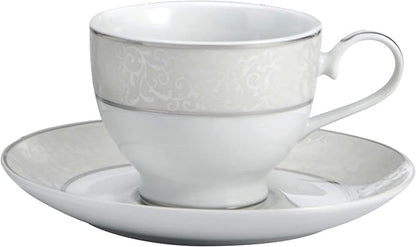 Mikasa Parchment 40-Piece Dinnerware Set, Service for 8, Durable Porcelain Plates, Bowls, and Mugs with Contemporary Design, Dishwasher Safe
