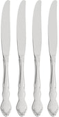 Oneida Dover Fine Flatware Dinner Knives, Set of 4 , 18/10 Stainless Steel, Silverware Set, Dishwasher Safe