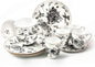 Botanic Plates and Bowls Sets Dishes Set for 4, Ceramic Plates and Bowls Set, Service for 4, Bone China Dinnerware Set Salad Dessert Plates, and Cereal Bowls Set, Microwave safe by KOKEN