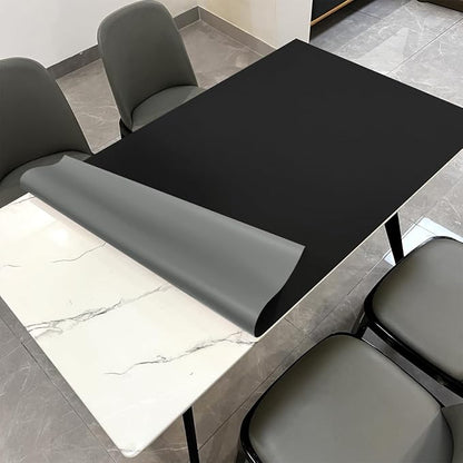 Leather Table Pad,1.8mm Thick,40x90 Inch,Dining Table Pad,Table Pads for Dining Room Table Rectangular,Table Protectors for Rectangle Tables,Dining Table Cover(Black+Gray,40x90)