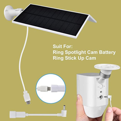 Solar Panel for Ring Camera Spotlight Cam Plus/Pro & Stick Up Cam/Pro Battery