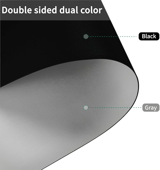 Table Pad Protector for Dining Room Table - Can Be Used On Both Sides Waterproof and Easy to Clean Good Flatness Used for Dining Table(Black+Gray 54x72)