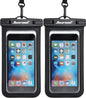 Hiearcool Waterproof Phone Pouch, Universal Case Compatible for iPhone 16 15 14 13 Pro Max Plus Up to 8.3", IPX8 Beach Travel Essentials-Black-2 Pack