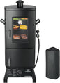 Propane Smoker with Cover, Vertical Meat Gas Smoker Grill Outdoor Heavy Duty 3 Removable Smoking Racks, Black