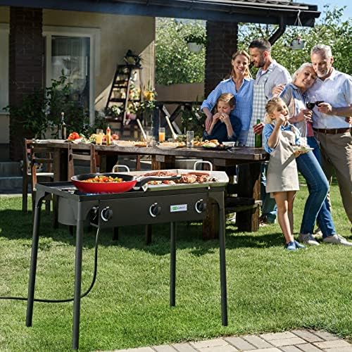 Goplus Outdoor Camping Stove, 3 Burner Propane Gas Cooker