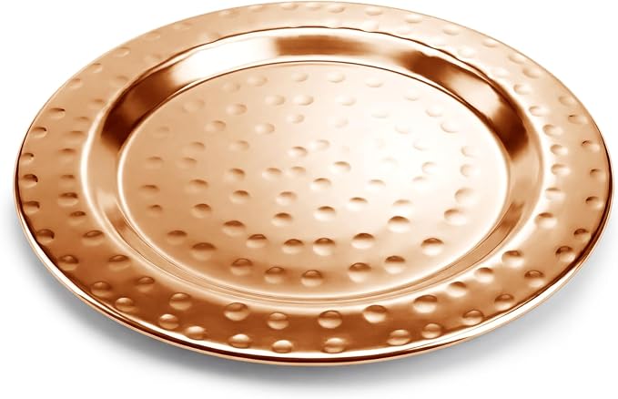 Hammered Stainless Steel Coasters Set of 4 – Anti-Slip Base, Durable & Reusable