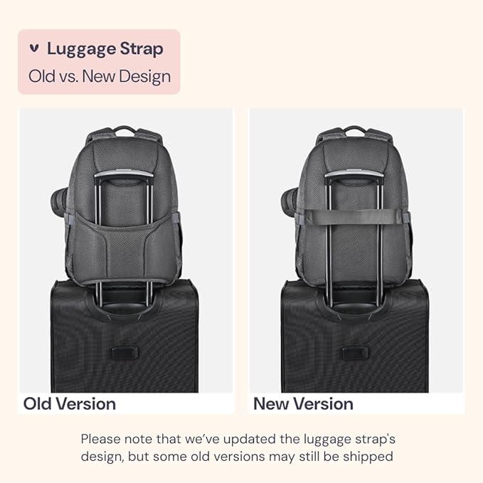 BabbleRoo Diaper Bag Backpack, Travel Backpack with Changing Pad, Pacifier Case & Stroller Straps, Multifunction, Waterproof, Unisex - Dark Gray