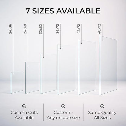 Fab Glass and Mirror Tempered Glass Table Top 36x72 Inch Rectangle 1/4" Thick Clear Furniture Protector with Flat Polish Edge Eased Corners for Coffee Dining Tables Desks