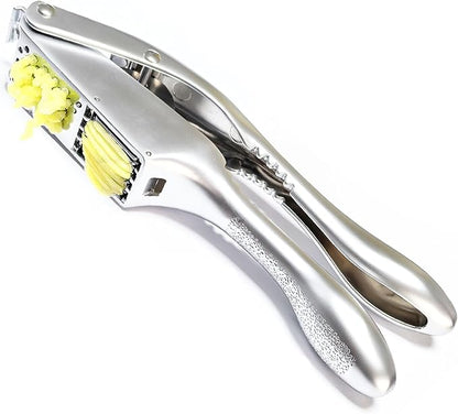 Garlic press and slicer 2 in 1,Effortlessly Crush, Slice, and Mince Garlic,with this Versatile Kitchen Tool - Perfect for Home Cooks and Professional Chefs Alike. (Pearl White)