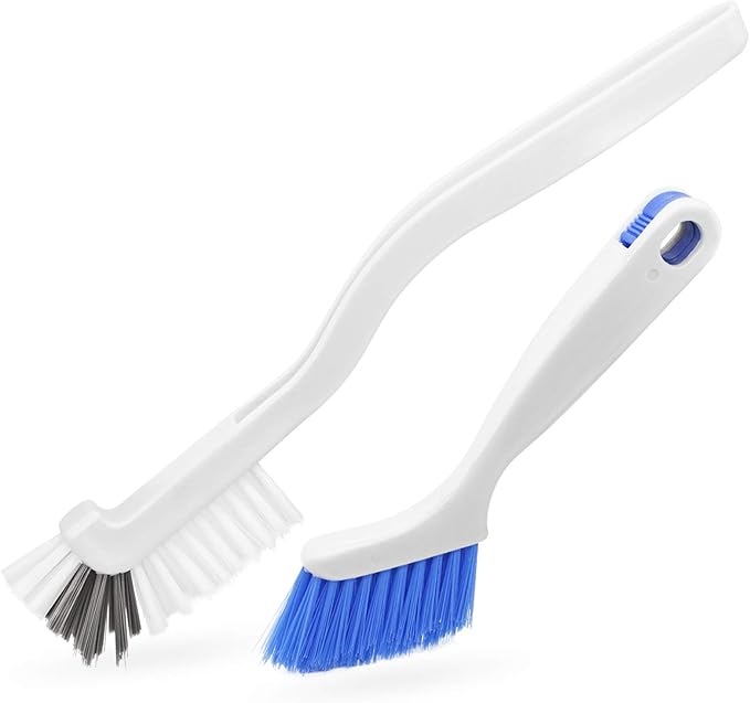 2 Pcs Cleaning Brush Small Scrub Brush for Cleaning Sink Scrub Brush with Handle, Bathroom Kitchen Edge Corner Grout Cleaning Brushes for Household Use, Window Track Cleaning Brush