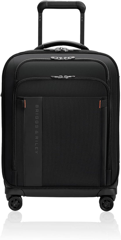 Briggs & Riley International 21" Carry On Expandable Spinner - Luggage for Travel, Suitcases with Wheels, Softside Rolling Bag for Men & Women - ZDX Collection, Black