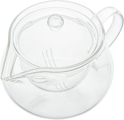 Restaurantware Forma 17 Ounce Glass Teapot 1 Double Wall Glass Tea Kettle - Does Not Chip Reusable Clear Glass Double Wall Teapot Rolled Rim Dishwashable