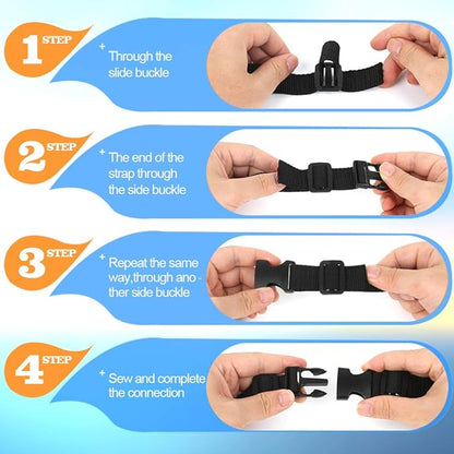 YGDZ 1 Inch Plastic Buckles, 80 Side Release Strap Buckles and Slides Parachute Buckles for DIY Backpack Luggage Strap