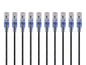 Monoprice Cat6A Ethernet Patch Cable - Snagless RJ45, 550Mhz, 10G, UTP, Pure Bare Copper Wire, 30AWG, 10-Pack, 14 Feet, Black - SlimRun Series