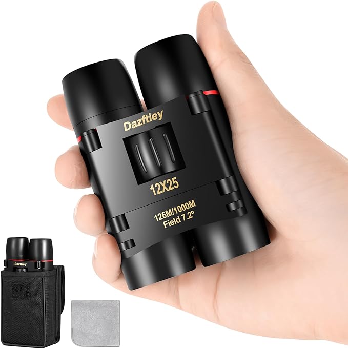 12x25 Small Compact Binoculars for Adults & Kids - Mini Lightweight High Powered Binoculars with Clear Vision for Cruise Ship, Bird Watching, Travel, Opera Concert