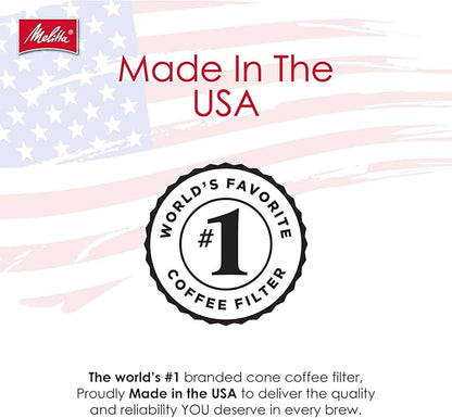 Melitta #4 Cone Coffee Filters, Natural Brown, 100 Count (Pack Of 3), 300 Total Filters - Fits all 8-12 Cup Cone Coffee Makers and Pour-Overs, Compostable, Tear-Resistant, Made in USA