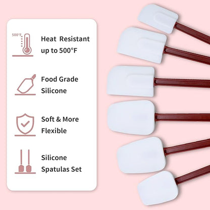 10 INCH Silicone Spatulas Heat Resistant Heavy Duty Rubber Spatulas Commercial Spatulas Set for Kitchen Use Silicone Cooking Utensils Sets of 2