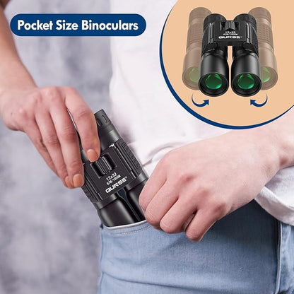 12x32 Binoculars Compact for Adults - High Powered Binoculars for Bird Watching Travel Spectator Sport Fishing Golf
