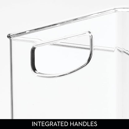 iDesign Stackable Pantry Bins with Handles, 4 Small and 4 Medium Bins, 8 Pack, Clear, Made in USA