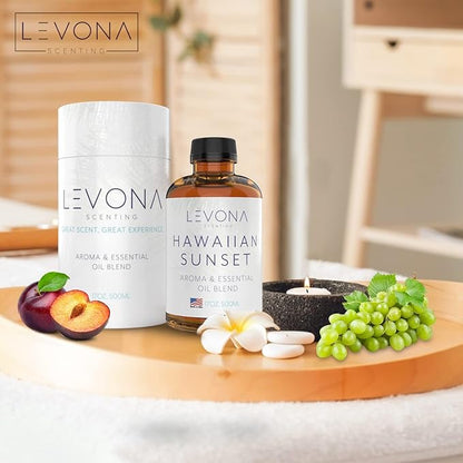Levona Scent Essential Oils For Diffusers For Home Luxury Scents - Hawaiian Sunset Aroma Oil - Fragrance Oil With Mandarin Citrus + Dash Of Peppermint Essential Oil - 500Ml Oil Diffuser Essential Oils